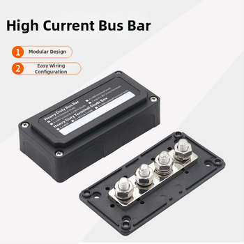 M8 4‑cestný busbar pre RV a jachtu, 300A vysoký prúd, 48V meďná busbar a káblové zväzky (USP)