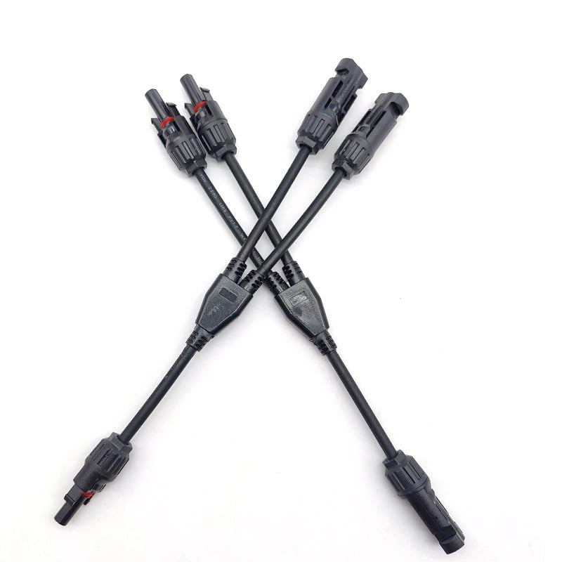 MC4 Y-rozdeľovač pre fotovoltiku, 2-v-1, 30A, 1000V, predlžovací kábel a konektor