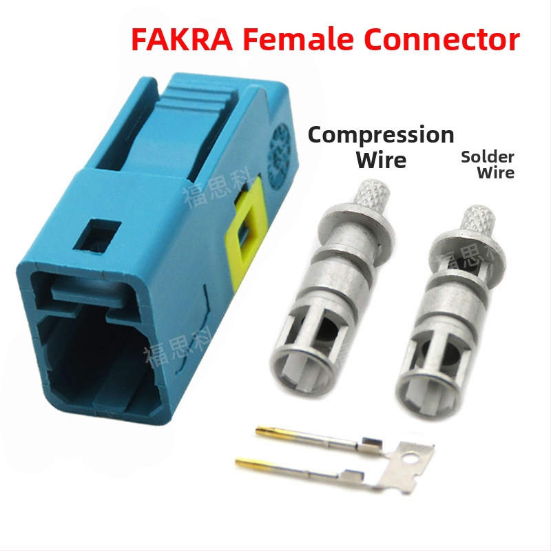 Fakra konektor adaptér pre zváranie / lisovanie káblov, automobilový FAKRA-C samica a samec RG58/RG174/RG316