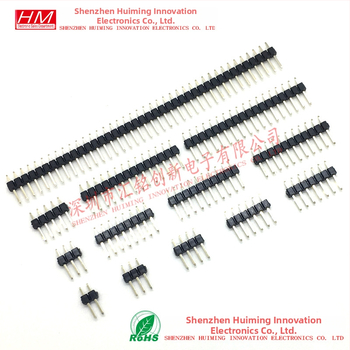 2,54 mm rozteč jednoradový rovný pin header, 1x2P/3P/4P/5P/6P/7P/8P/10P/12P/15P/20P/40P