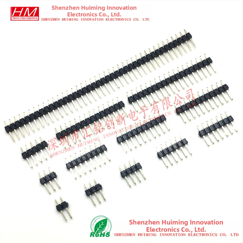 2,54 mm rozteč jednoradový rovný pin header, 1x2P/3P/4P/5P/6P/7P/8P/10P/12P/15P/20P/40P