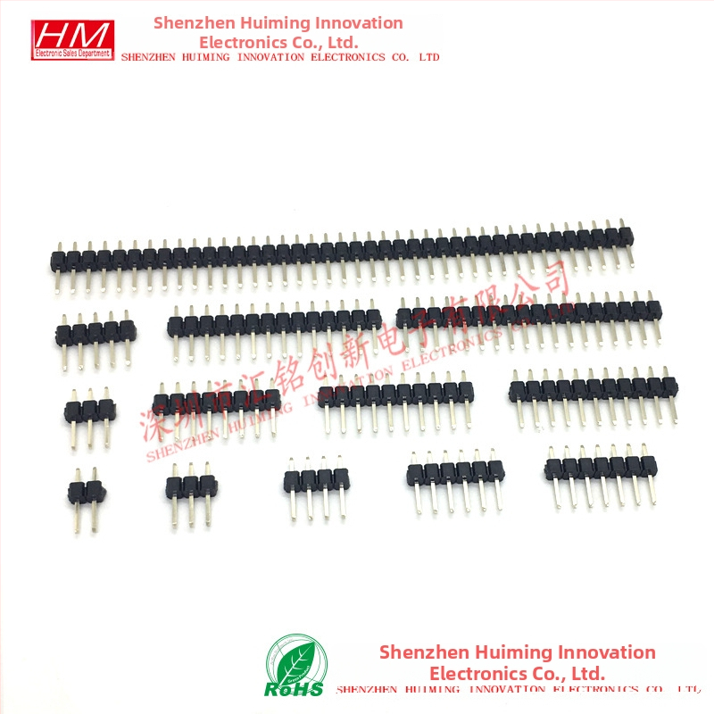 2,54 mm rozteč jednoradový rovný pin header, 1x2P/3P/4P/5P/6P/7P/8P/10P/12P/15P/20P/40P