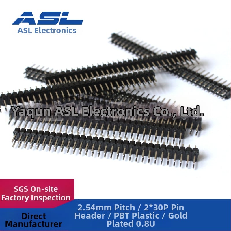 Sada pin headerov 2,54 mm krokom, 10 mm dĺžkou a 11,5 mm pin header s samčím a samičím headerom