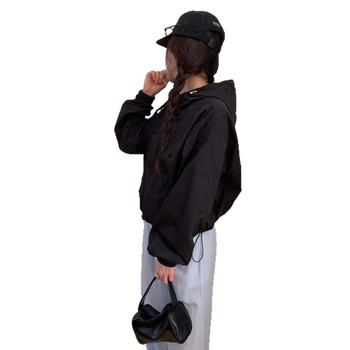 Koreai chic őszi windbreaker kabát hímzett szív motívummal, laza szabás, hosszú ujjú