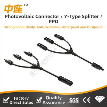 Y-typ MC4 konektor so 4 pinm pre paralelné aj sériové zapojenie PV modulov (3 ku 1)