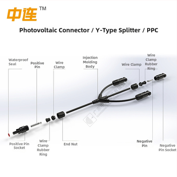 Y-typ MC4 konektor so 4 pinm pre paralelné aj sériové zapojenie PV modulov (3 ku 1)