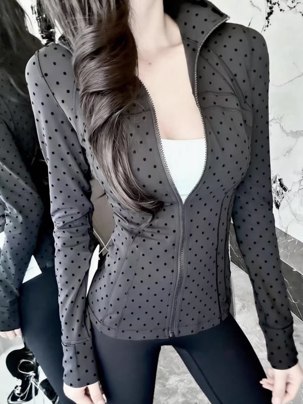 Sklioo Йога яке с точкова шарка, Slim-Fit, качулка, слънцезащита, за жени, тънко и леко