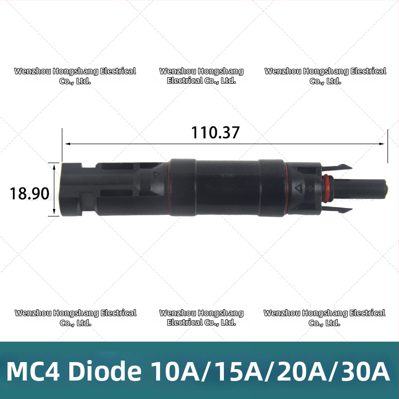 MC4-kompatibilný fotovoltaický konektor s diódou, 10A, s integrovanou ochranou proti spätnému toku