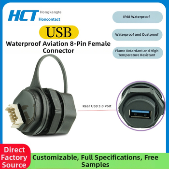 USB 3.0 letecký konektor, priemyselný samčie-samičie konektor, adaptér, 2x5 pin konektor, s voliteľným predlžovacím káblom
