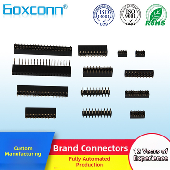 GOXCONN samica header, prispôsobený, rozteč 1.0/1.27/2.0/2.54 mm, SMT DIP, jednoriadkový a dvojradový, 2–40 pinov