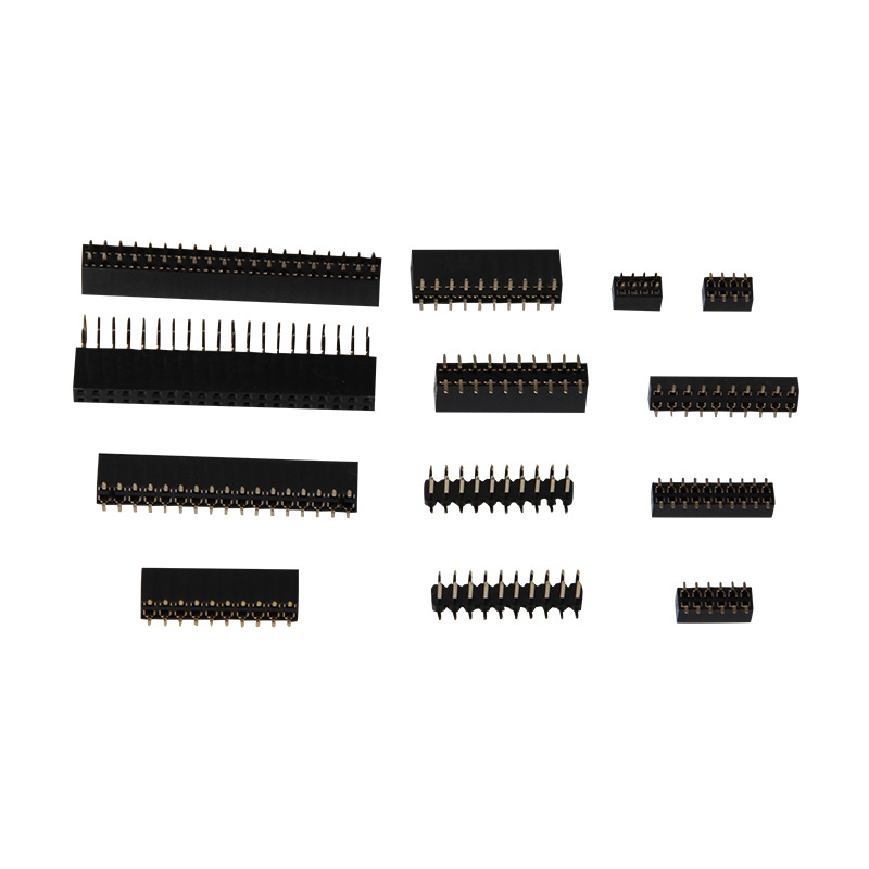 GOXCONN samica header, prispôsobený, rozteč 1.0/1.27/2.0/2.54 mm, SMT DIP, jednoriadkový a dvojradový, 2–40 pinov