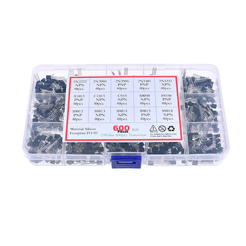 Luxury Century 600 TO-92 tranzistori set: 15 tipova, po 40 komada, u kutiji s 15 odjeljaka