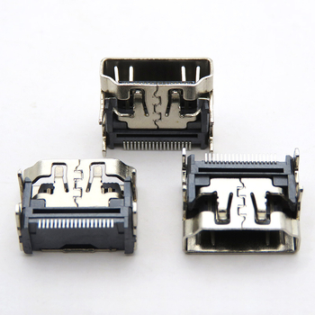 HDMI 19-pínový samica konektor, horizontálny SMT, krátke telo HDMI zásuvka pre video prenos