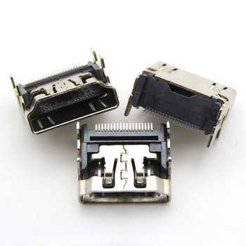 HDMI 19-pínový samica konektor, horizontálny SMT, krátke telo HDMI zásuvka pre video prenos