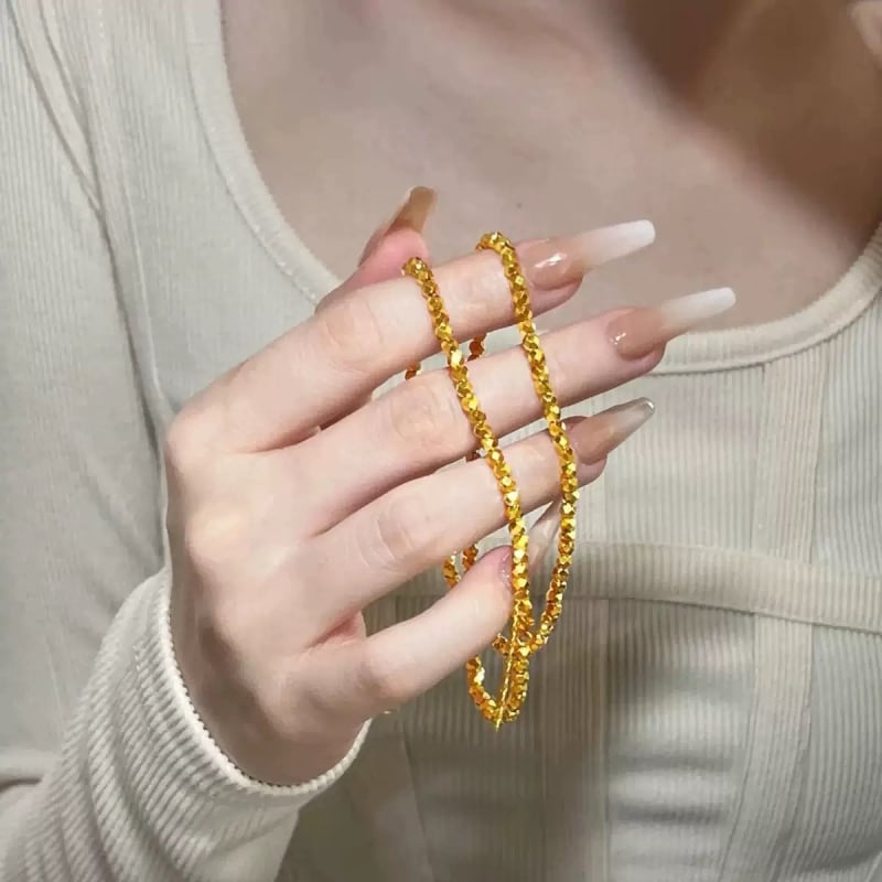 24K pozlata s vakuumskim premazom, otpornost na boje, blistav lanac za dekolte za žene