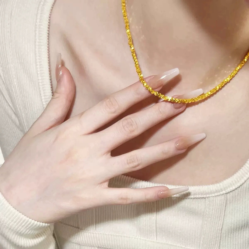 24K pozlata s vakuumskim premazom, otpornost na boje, blistav lanac za dekolte za žene