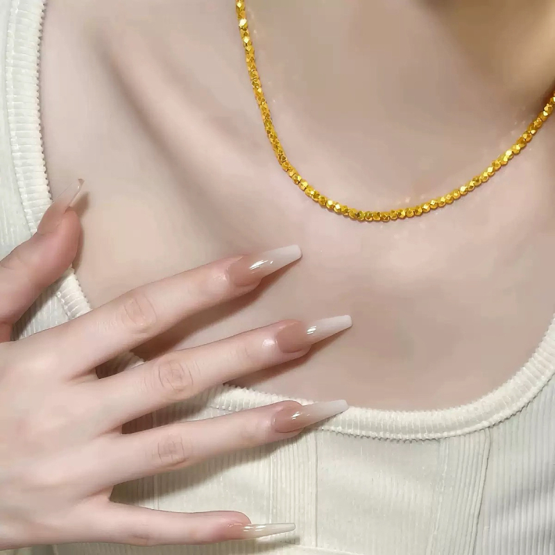 24K pozlata s vakuumskim premazom, otpornost na boje, blistav lanac za dekolte za žene
