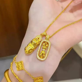 Ogrlica s privjeskom Pixiu Vajra, etnički stil, zlatni ton, za žene