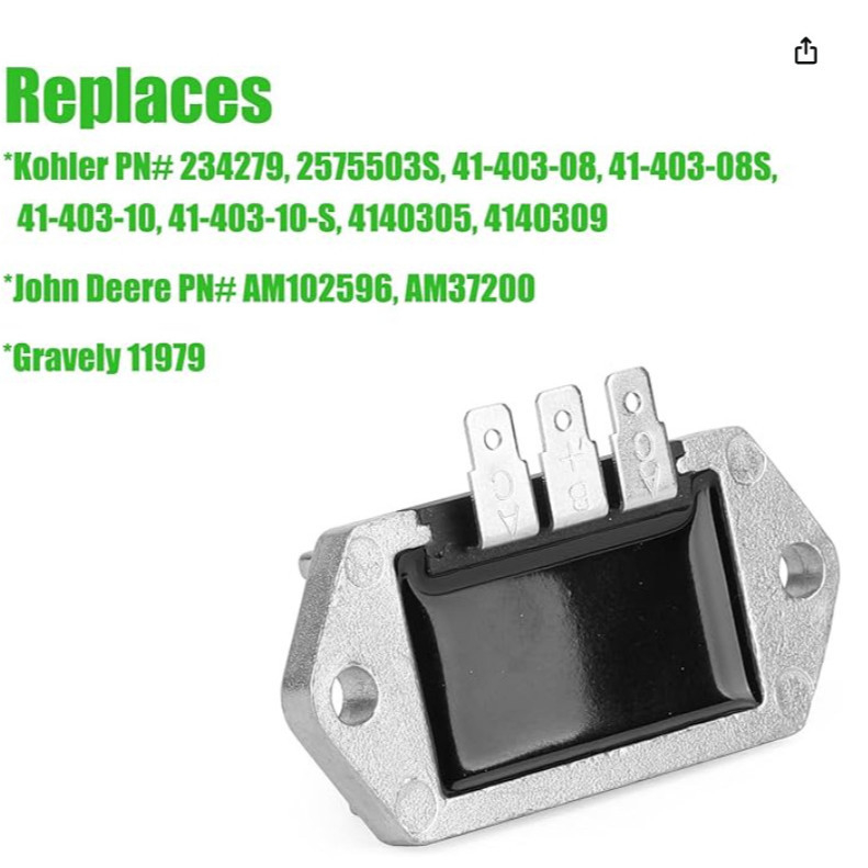 Kohler regulator napona i ispravljač, 8-27HP, 41-403-09, 25-403-03-S, 12V