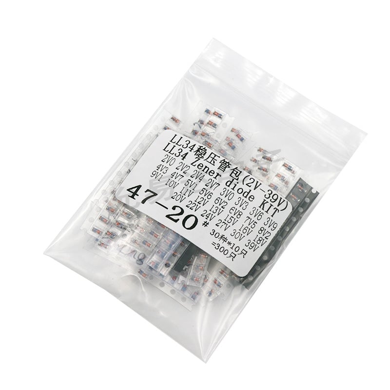 LL34 Zenerova dióda balenie, SMD 1206, 0,5W, 2V-39V, 300 ks v 30 typov