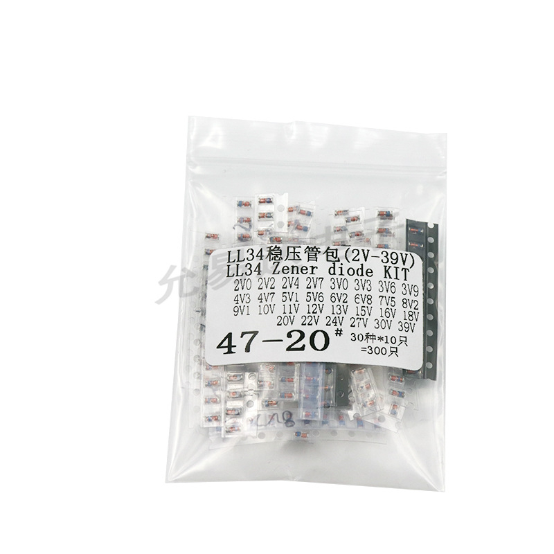 LL34 Zenerova dióda balenie, SMD 1206, 0,5W, 2V-39V, 300 ks v 30 typov
