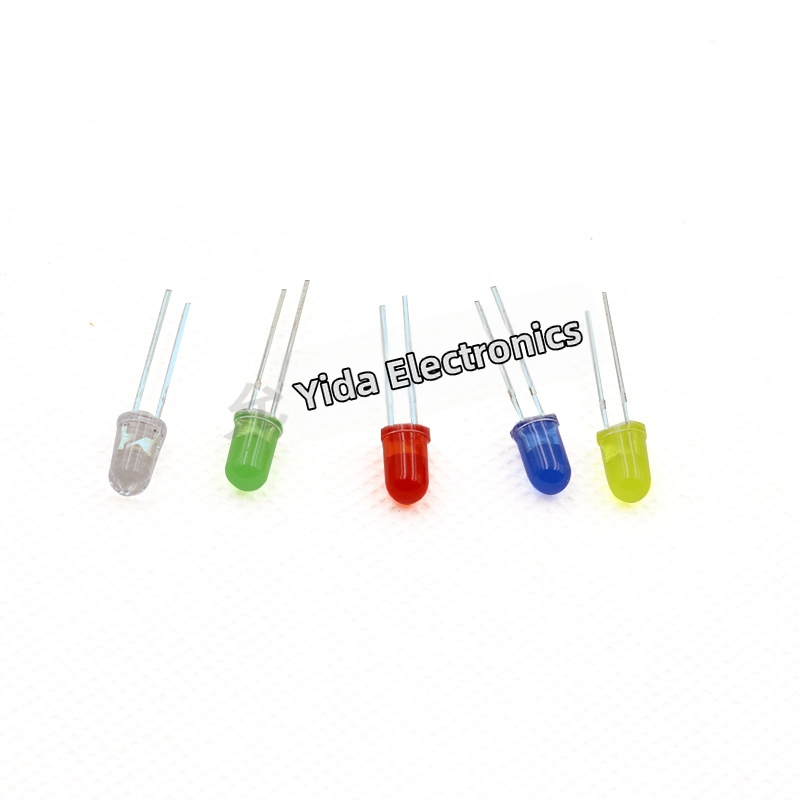 100 kusov LED guličiek 5 mm, 5 farieb v zmiešanom balení (červená, zelená, žltá, modrá, biela)