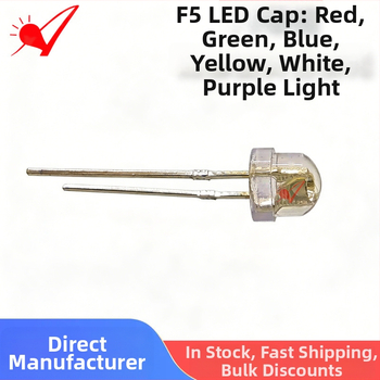 F5 szalmakalap LED gyöngyök, 5 mm, nagy fényerő, közvetlen csatlakozás, 3V, több színű: piros, zöld, kék, sárga, lila, fehér, narancs