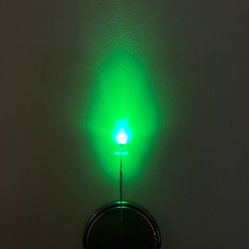 F3 kerek fejű zöld LED gyöngy, 3 mm dugós jelző LED oldalsó rövid lábakkal