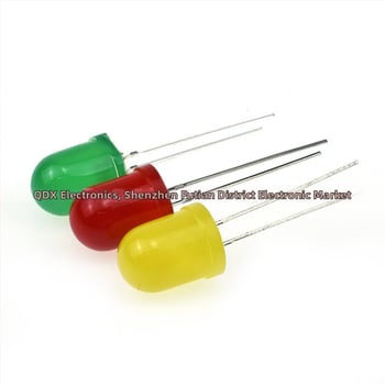 10 mm indikátorové LED, červená/zelená/žltá/modrá, 3V