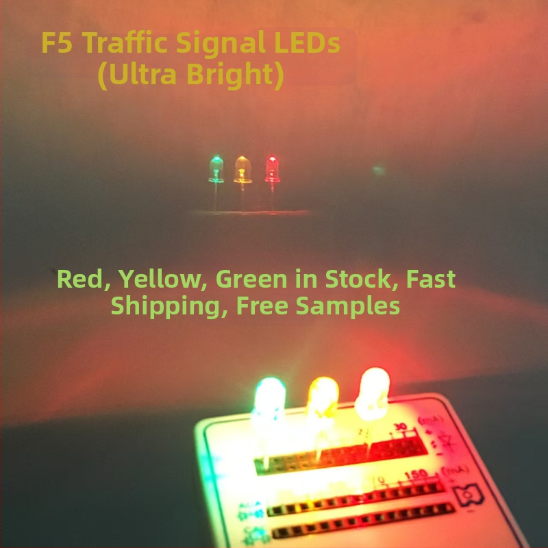 F5 LED guličky, červené/zelené/žlté svetlo, 5 mm, priame pripojenie LED pre dopravné signály