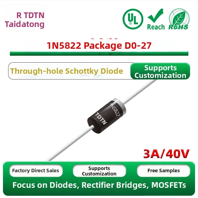 1N5822 Schottky dióda, DO-27/DO-201AD púzdro, 3 A, 40 V