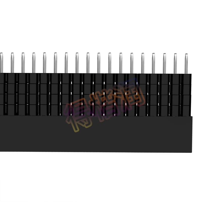 PC104 priemyselnej kvality jednoradový ženský konektor, 1×40 kontaktov, rozstup kontaktov 4,7 mm, celková dĺžka 23,2 mm, plastový izolátor, výška izolátora 18,5 mm