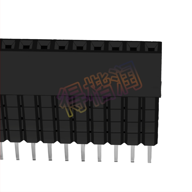 PC104 priemyselnej kvality jednoradový ženský konektor, 1×40 kontaktov, rozstup kontaktov 4,7 mm, celková dĺžka 23,2 mm, plastový izolátor, výška izolátora 18,5 mm