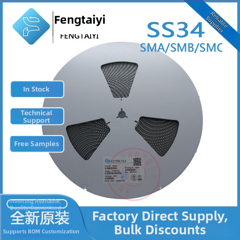 Yifengwei Schottky dióda SS34, SMD dioda v puzdre SMA/SMB/SMC