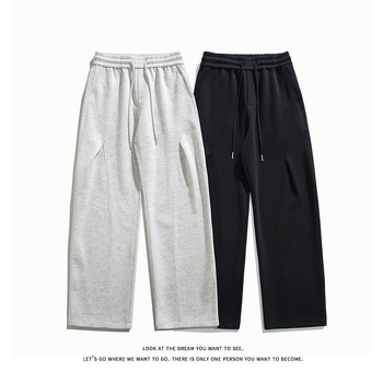 Pantaloni sport largi uni pentru bărbați, primăvara 2026, croială lejeră, drept