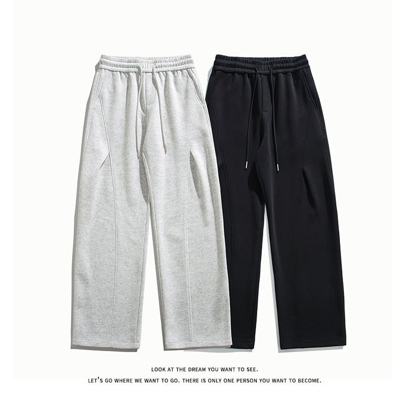 Pantaloni sport largi uni pentru bărbați, primăvara 2026, croială lejeră, drept