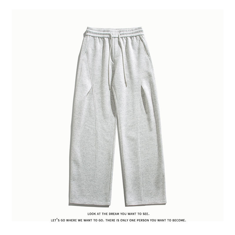 Pantaloni sport largi uni pentru bărbați, primăvara 2026, croială lejeră, drept