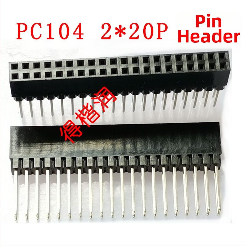 PC104 2x20-pínová samica, dvojradová zásuvka, 2,54 mm rozteč, predĺžené piny, dĺžka pinu 12,2 mm, výška plastu 8,3 mm