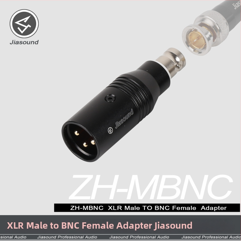 Pozlátený XLR samčie adaptér Q9 SDI na BNC samičí koaxiálny zvukový konvertor