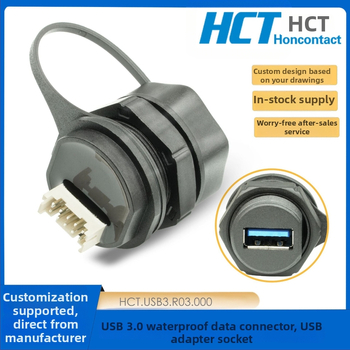 USB 3.0 vodotesný konektor s leteckým konektorom a panelom, IP68, Cat6 zariadenie, dátový USB adaptér