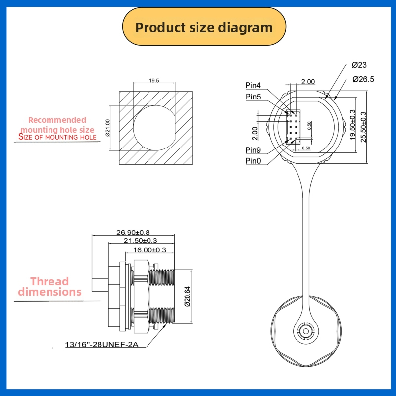 USB 3.0 vodotesný konektor s leteckým konektorom a panelom, IP68, Cat6 zariadenie, dátový USB adaptér
