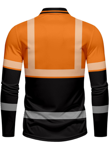 Tricou polo masculin, mânecă lungă, casual, cu guler polo, pentru primăvară-toamnă