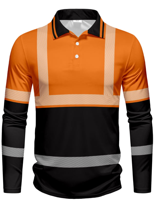 Tricou polo masculin, mânecă lungă, casual, cu guler polo, pentru primăvară-toamnă