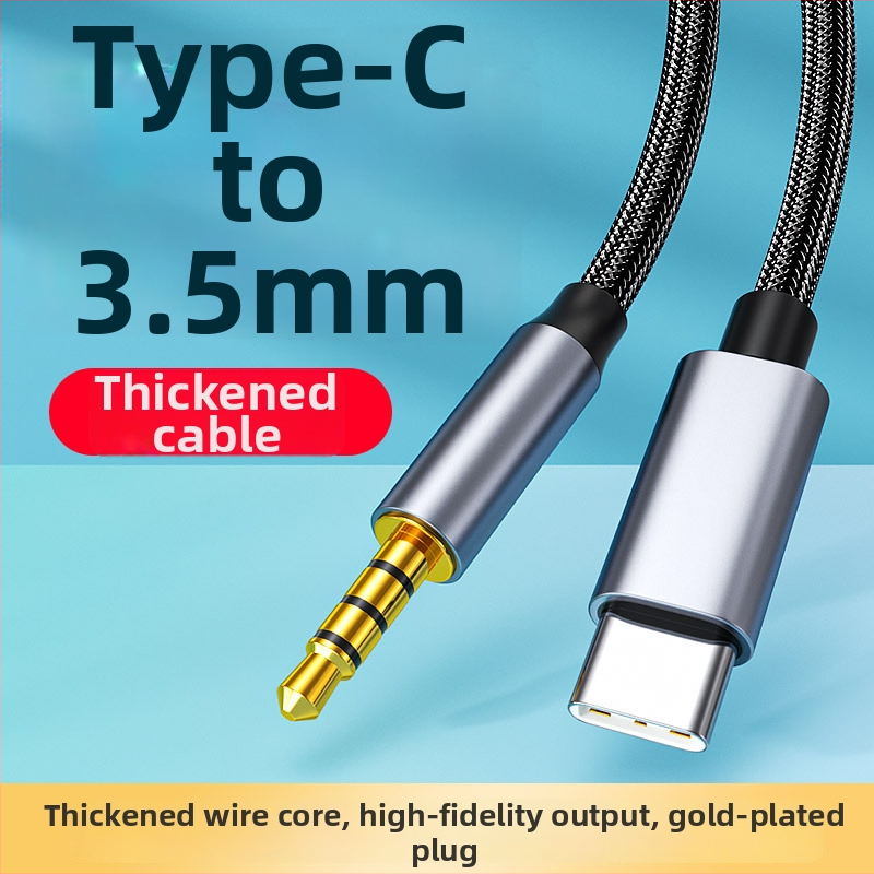 Digitálny audio kábel Type-C na 3,5 mm pre automobilové reproduktory, slúchadlá, telefón a notebook