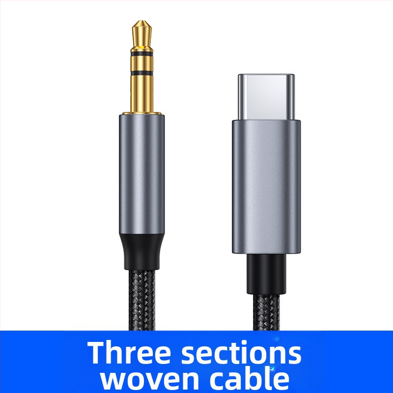 Digitálny audio kábel Type-C na 3,5 mm pre automobilové reproduktory, slúchadlá, telefón a notebook