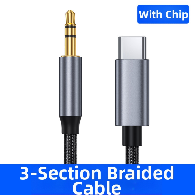 Digitálny audio kábel Type-C na 3,5 mm pre automobilové reproduktory, slúchadlá, telefón a notebook