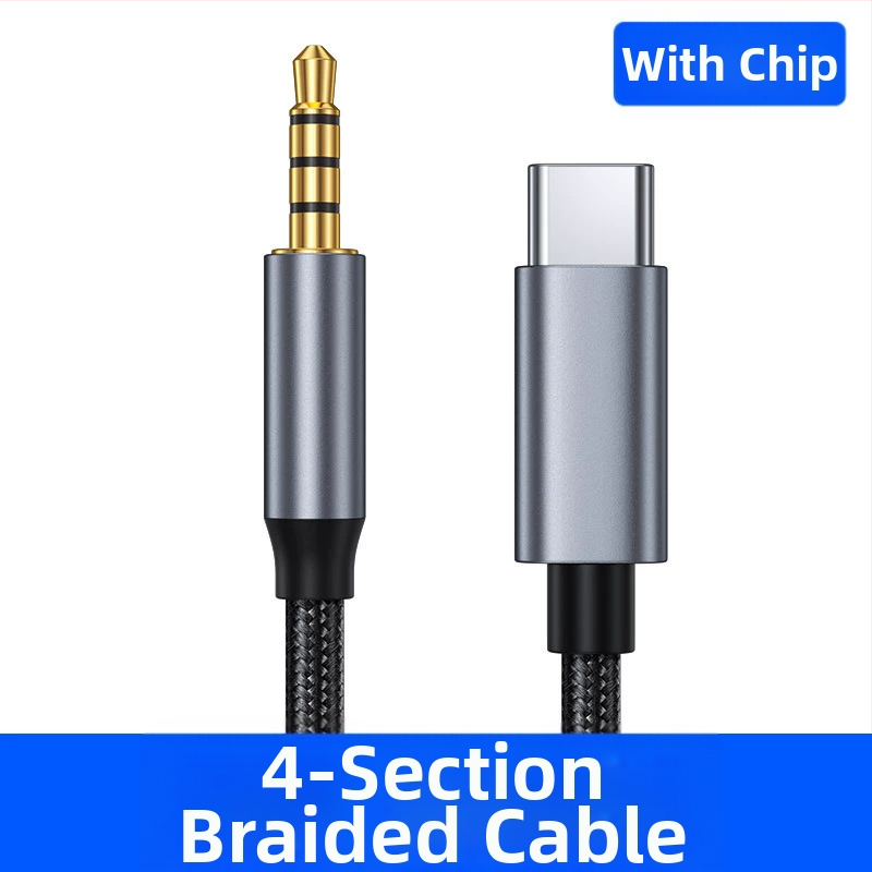 Digitálny audio kábel Type-C na 3,5 mm pre automobilové reproduktory, slúchadlá, telefón a notebook