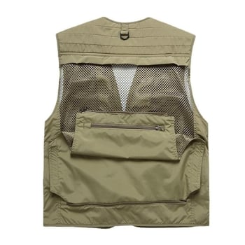 Vesta de lucru pentru exterior, bărbați, cu multe buzunare, uscare rapidă, stil casual