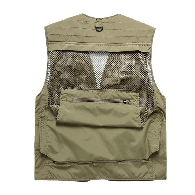 Vesta de lucru pentru exterior, bărbați, cu multe buzunare, uscare rapidă, stil casual