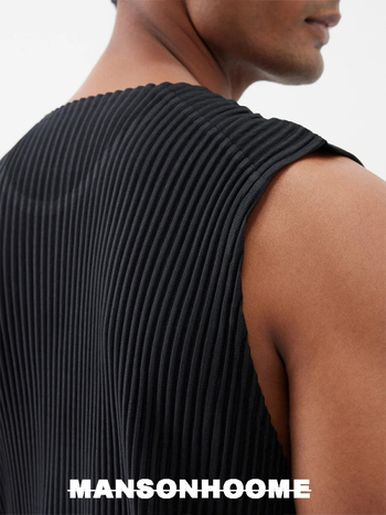 Σειρά Μινιμαλισμού — Ιαπωνικού σχεδιασμού υψηλής ποιότητας, κλασικό πλισέ βασικό πουκάμισο-γιλέκο για άνδρες JE157